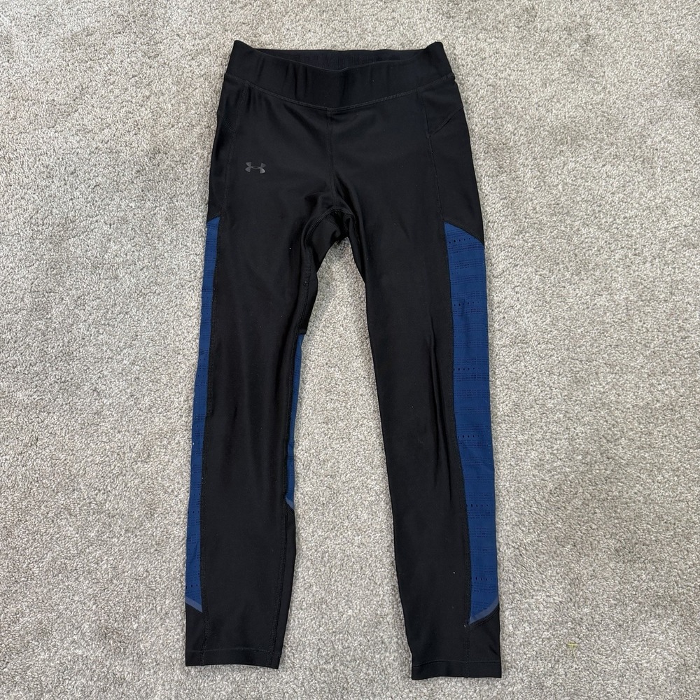 Under Armour HeatGear Compression Leggings Black Women S Athletic Mesh Panels
